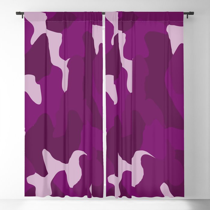 Shades of Purple Hibiscus Camo Pattern Blackout Curtain