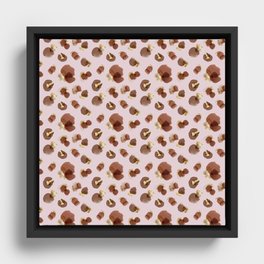 Cheetah Animal Print Pink Pattern Framed Canvas