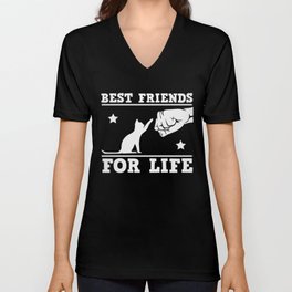 Cat Dad Best Friends For Life V Neck T Shirt
