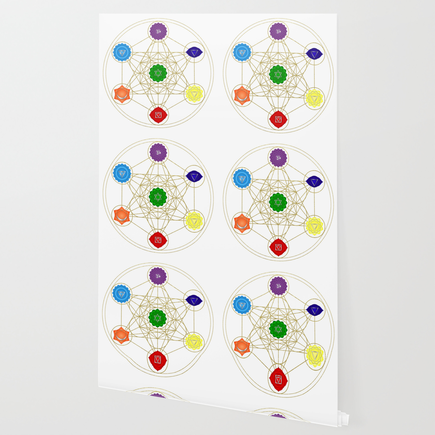 Metatron Cube Seven Chakras Wallpaper By Gratitudeart Society6