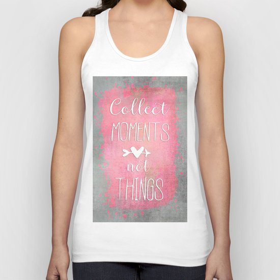 Collect Moments watercolor typography quote Unisex Tank Top