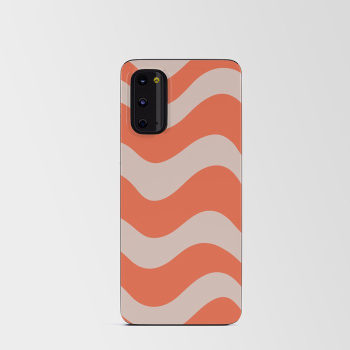 Retro Candy Waves - Orange and grey Android Card Case