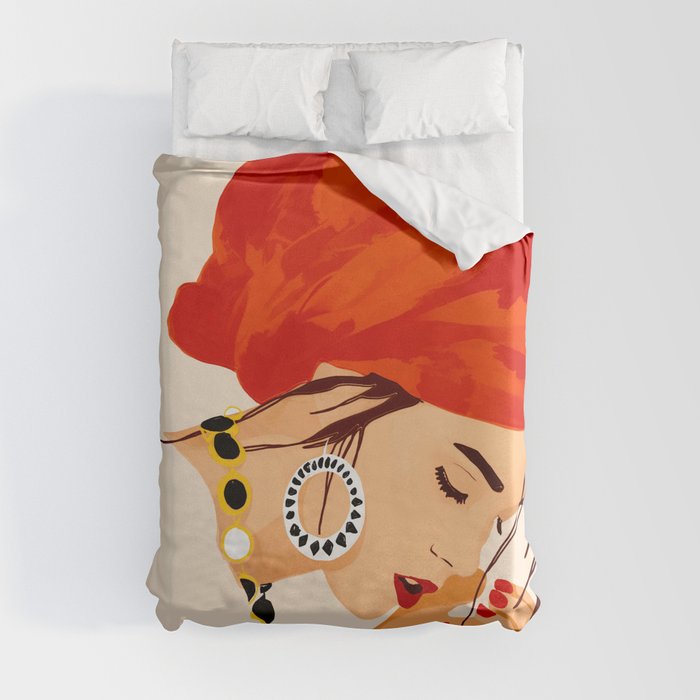 Summer Girl Illustration 8 Duvet Cover