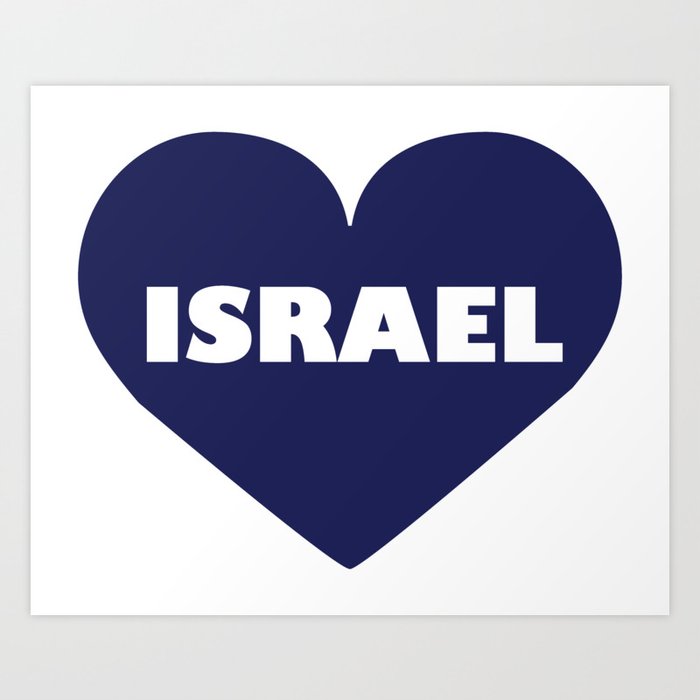 Israel in a Blue Hart Art Print