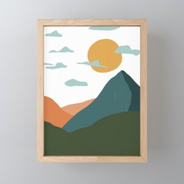 Cloudy Lunchtime - Geometric Landscape Framed Mini Art Print