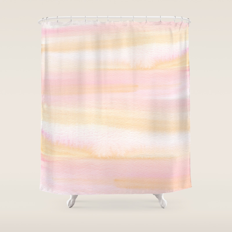 Pastel Pink Coral Blush Cream Watercolor Abstract Watercolor