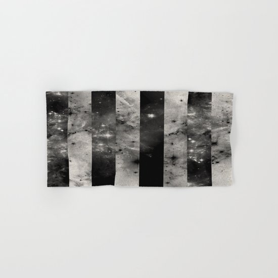 Stripes In Space - Black and white panel effect space scene Hand & Bath Towel