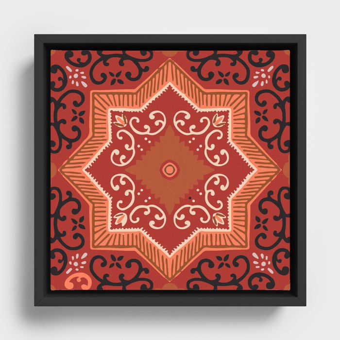 Orient Pattern   Framed Canvas