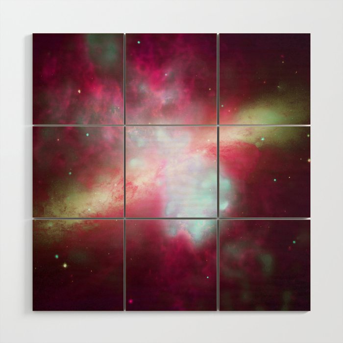 Colorful Universe Nebula Galaxy And Stars Wood Wall Art