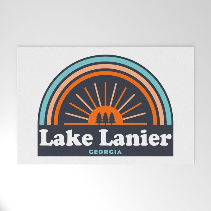 Lake Lanier Georgia Rainbow Welcome Mat