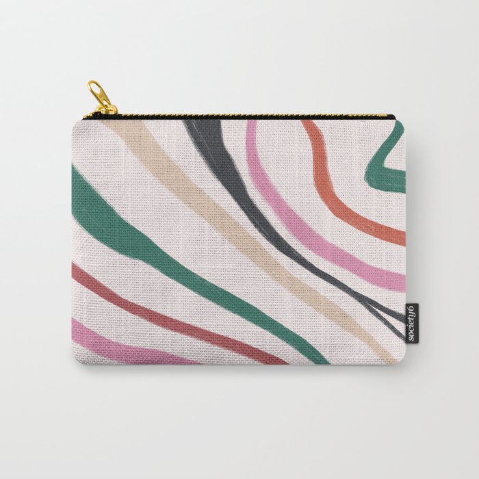 Abstract stripes in cool colors  Carry-All Pouch
