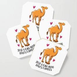 Just a Girl Who Loves Camels Cute Camel Girl Coaster