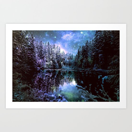 Mystical Winter Forest Art Print