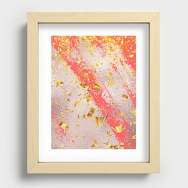 Orange And Glitter Contemporary Pattern Recessed Framed Print