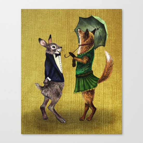 Fox and Hare Canvas Print