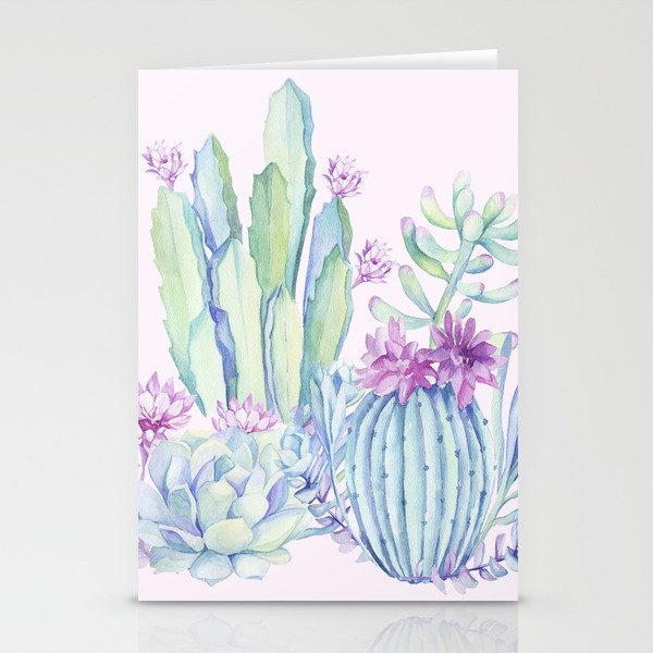 Mixed Cacti Pink #society6 #buyart Stationery Cards