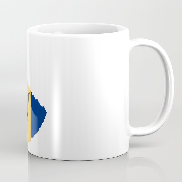 Barbados Islands In Silhouette With Flag Coffee Mug