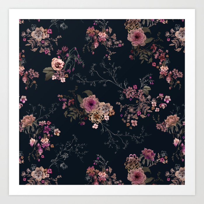 Japanese Boho Floral Art Print By Caseysaccomanno Society6
