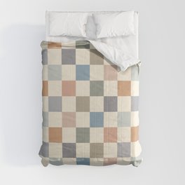 Blue & Beige Neutral Checker Comforter