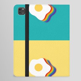 Rainbow fried egg patchwork 1 iPad Folio Case