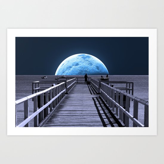 Once in a blue moon Art Print