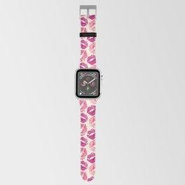 Pattern Lips in Pink Lipstick Apple Watch Band