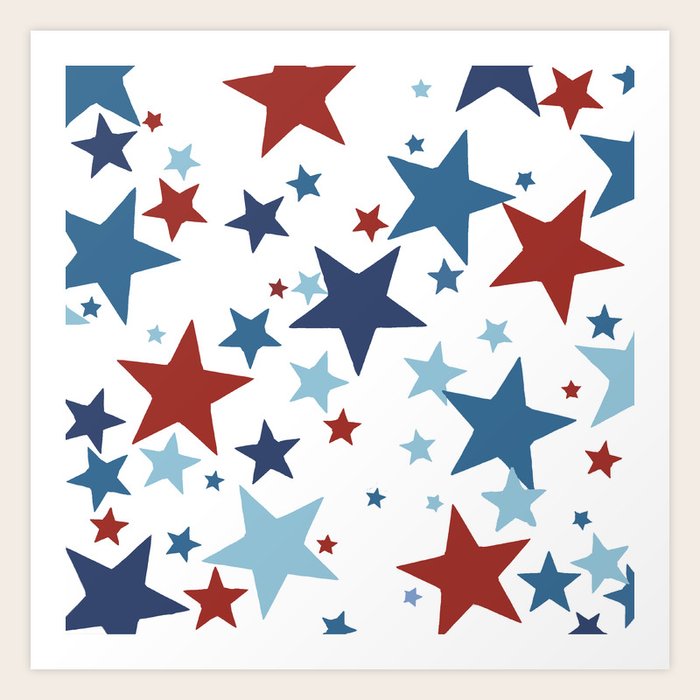 Stars - Red, White and Blue Art Print by Emeline | Society6