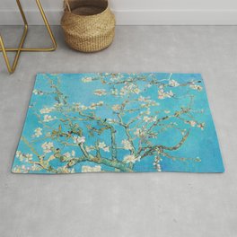 Vincent van Gogh - Almond Blossom Rug | Blossoming, Vangogh, Bloom, Flower, Silllife, Blossom, Blue, Bud, Painting, Gogh 