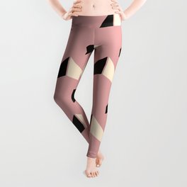 Geometric Shapes (pastel pink, smoky black, papaya whip) Leggings