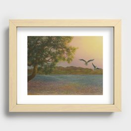 River's Edge at Daybreak Recessed Framed Print