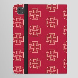 Tribal cross pattern - red iPad Folio Case