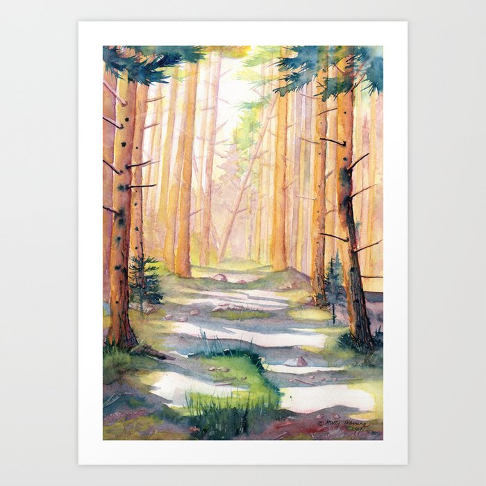 Down The Forest Path Art Print