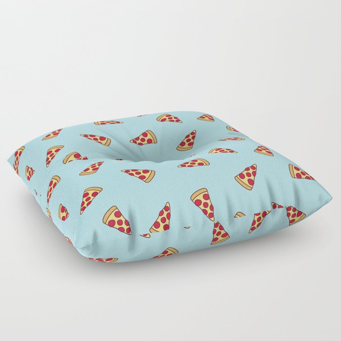 Pizza Slice Pattern (light aqua blue) Floor Pillow