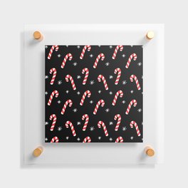 Candy Cane Pattern (black/red/white) Floating Acrylic Print