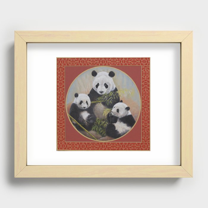 Panda bears Recessed Framed Print