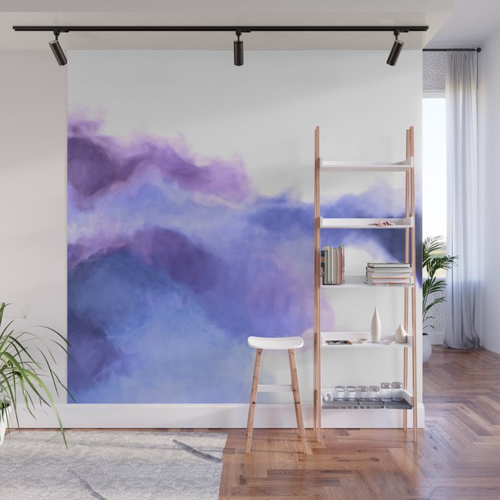 Purple Sky, White Light - abstract Wall Mural