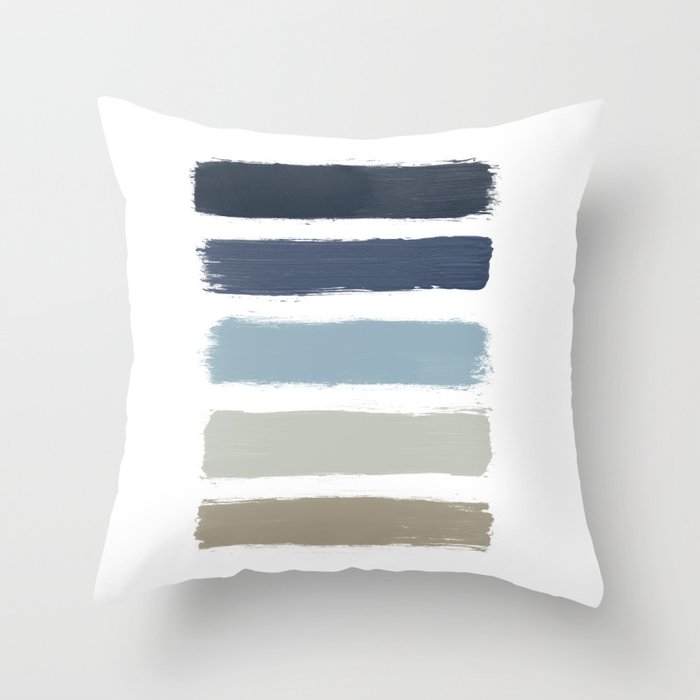 Blue Taupe Stripes Throw Pillow By Paperpixelprints Society6 Blue Taupe Stripes Throw Pillow