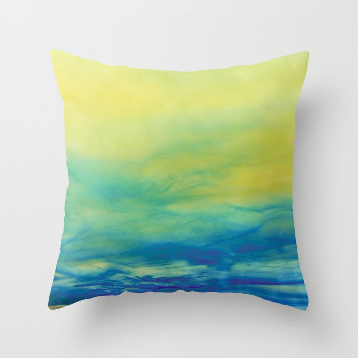 YELLOW & BLUE TOUCHING #1 #abstract #art #society6 Throw Pillow