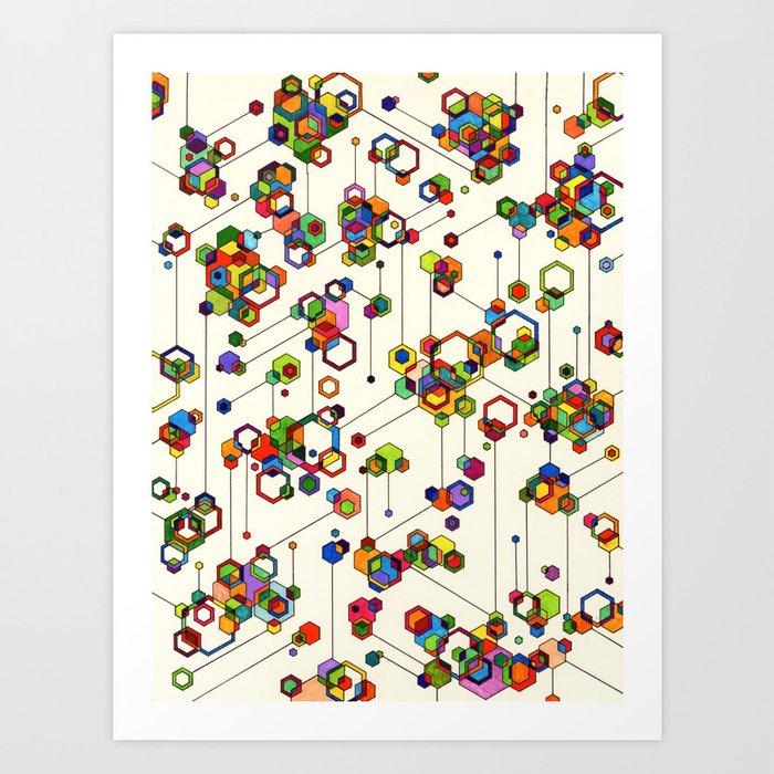 Connected Clusters Art Print