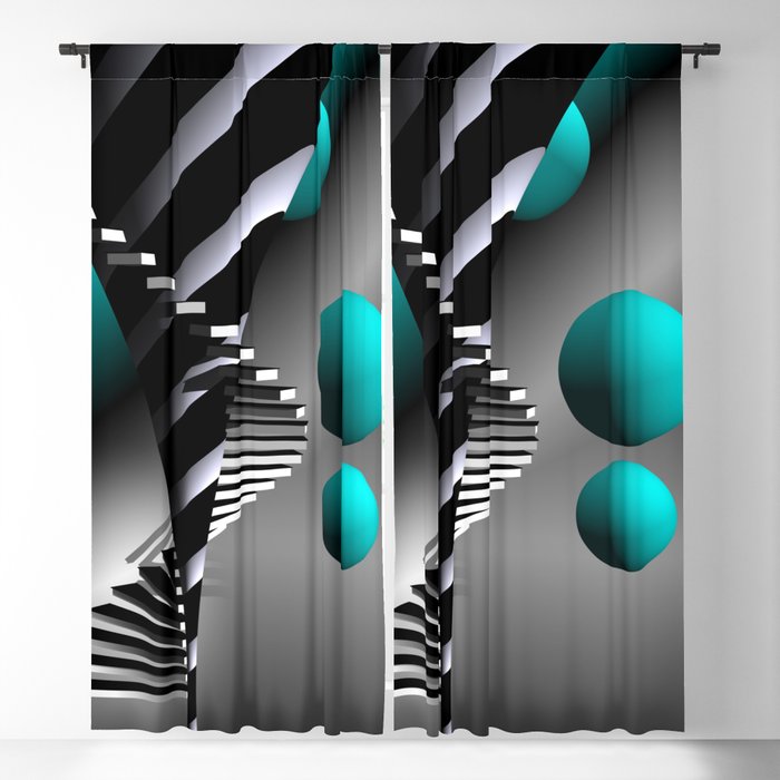 steps and spheres Blackout Curtain