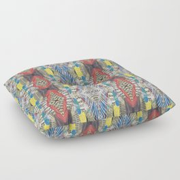 Feathers in a Tiled Repeating Pattern Floor Pillow