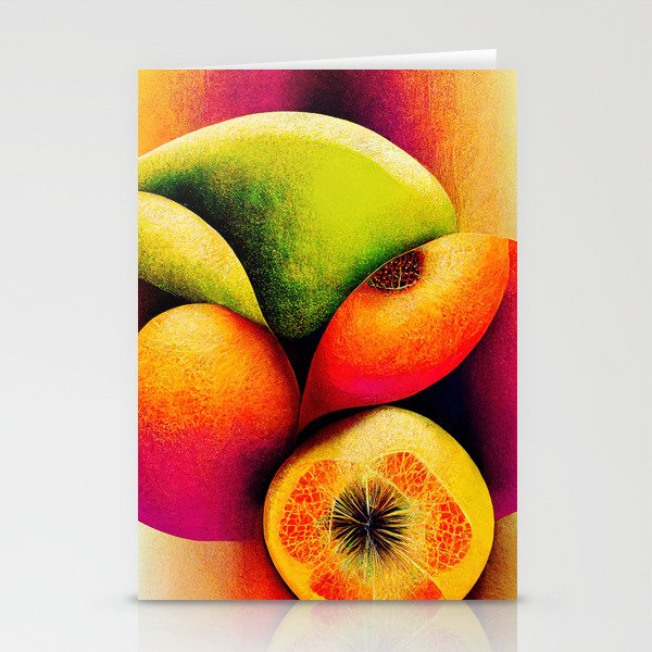 Tropical Fruit - Abstract Minimalist Digital Retro Poster Art Stationery Cards