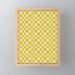 Warped Yellow Checker Framed Mini Art Print