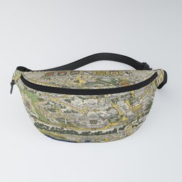 City of Quebec with Historical Notes - Vintage Illustrated Map Fanny Pack