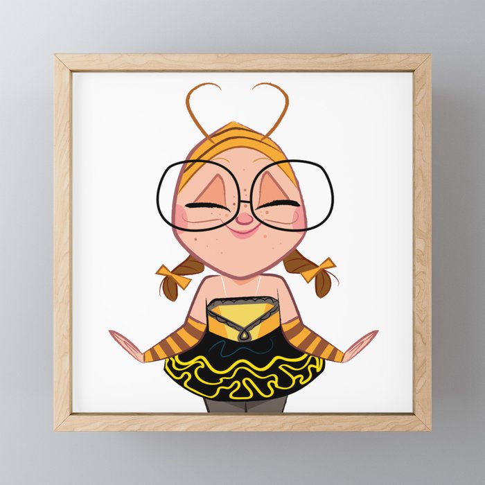 Bee Kid Framed Mini Art Print