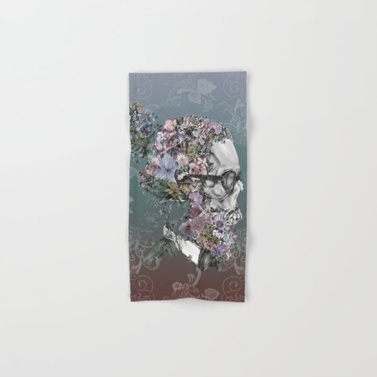 hipster floral skull 3 Hand & Bath Towel