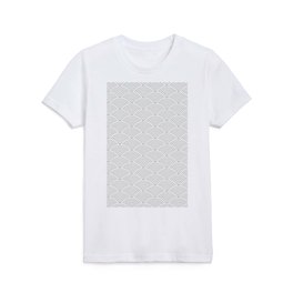 Japanese Waves (White & Gray Pattern) Kids T Shirt