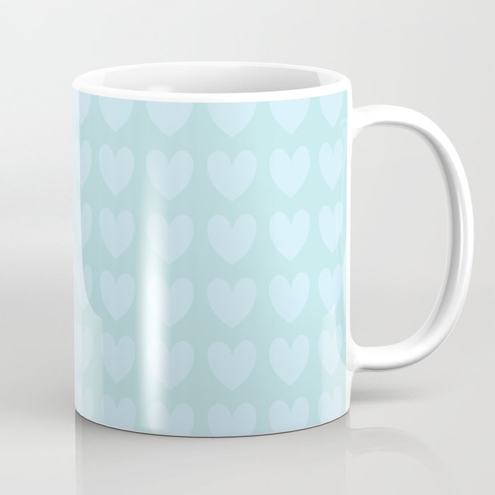 Mint Heart Pattern Coffee Mug