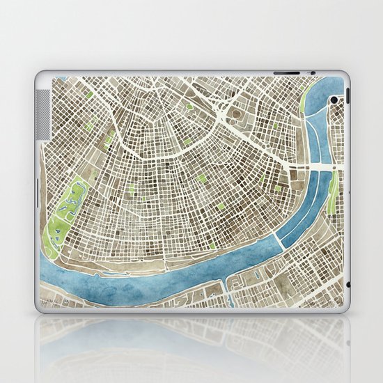 New Orleans City Map Laptop & iPad Skin