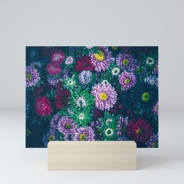 Dark moody floral background Mini Art Print